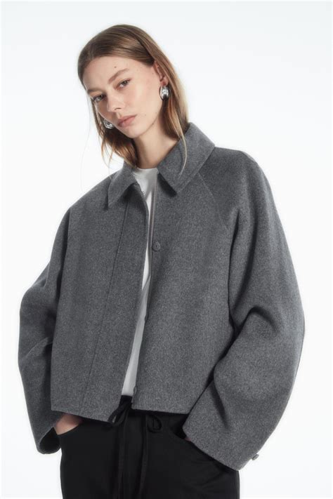 SHORT DOUBLE-FACED WOOL JACKET - GREY | COS | Jackets for women, Coats ...