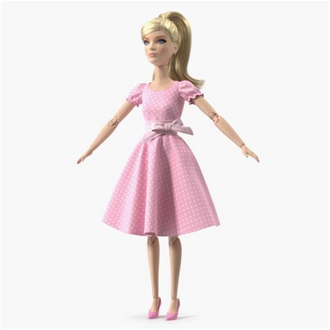 Barbie Doll in Pink Dress Rigged for Maya 3D Model $99 - .ma - Free3D