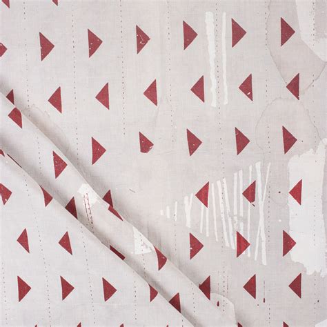 Buy Red Geometrical Printed Cotton Running Fabric Online | Dmaasa