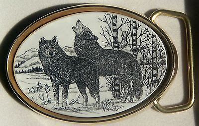 Belt Buckle Barlow Scrimshaw Wolf Wolves Traditional | Scrimshaw, Belt ...