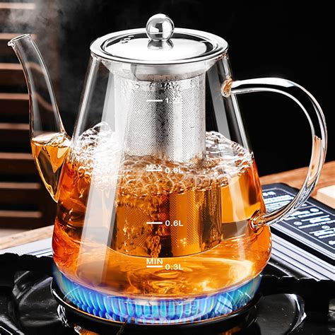 Amazon.com | PARACITY Glass Teapot Stovetop 41 OZ/1200ml, Tea pot with ...