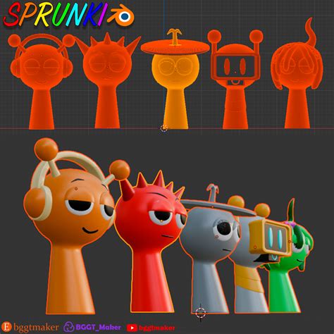 Archivo STL Incredibox SPRUNKI BEATS Characters Blender Set | 3D Models ...