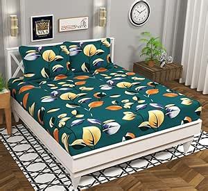 Buy BSB HOME 120 TC Double Floral Bedsheet with 2 Pillow Covers | 110 ...