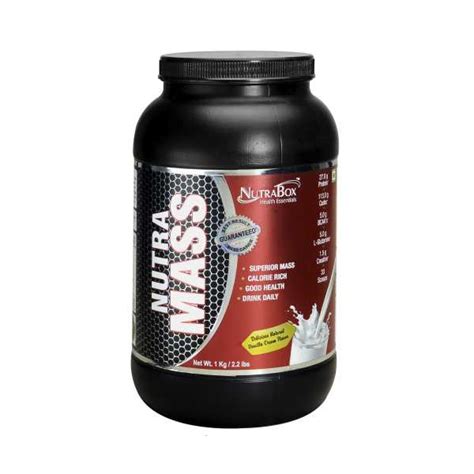 Nutrabox Nutra Mass Protein (1kg, Delicious Natural Vanilla Cream ...