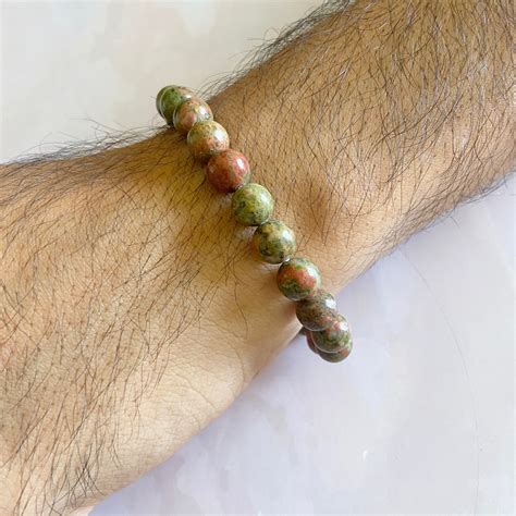 Unakite Bead Bracelet - 8mm | Stone for activating Third Eye Chakra ...