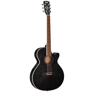 Cort Acoustic Guitar with Cutaway Electronics SFX Ash Burl Open Pore ...