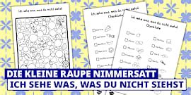 Die Kleine Raupe Nimmersatt: Zählen im Zahlenraum bis 10 - Arbeitsblatt