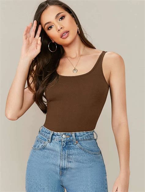SHEIN Essnce Solid Tank Top | SHEIN USA