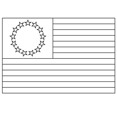 The First American Flag Coloring Page