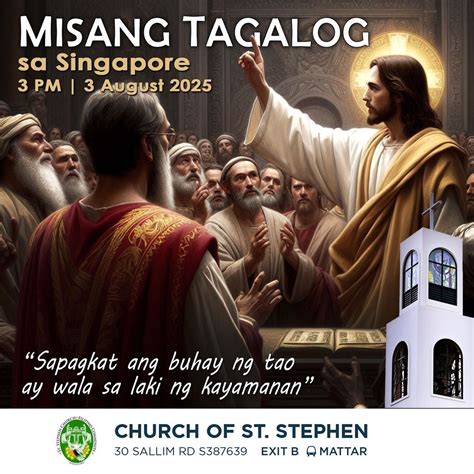 Filipino Mass in Singapore, Church of St Stephen Singapore, 3 August ...