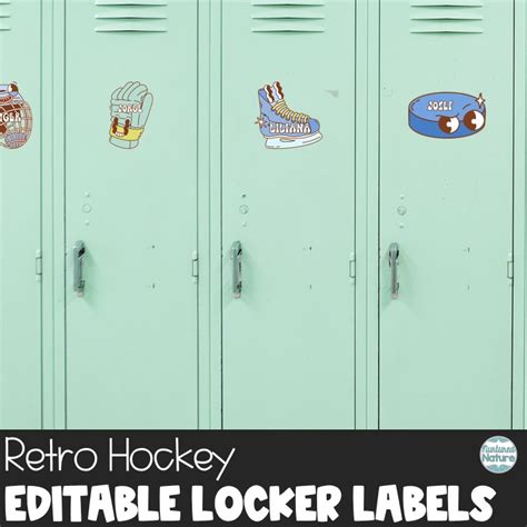 Retro Hockey Name Tags - Editable Locker Labels or Winter Cubby Tags ...