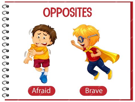 Free Vector | Opposite words with afraid and brave