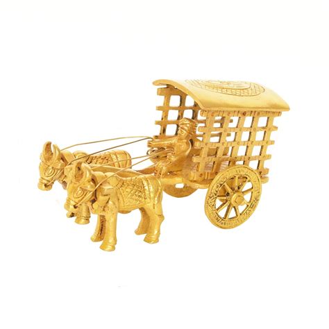 Aakrati Metal Handicraft Brass Village Bullock Cart (Covered ...
