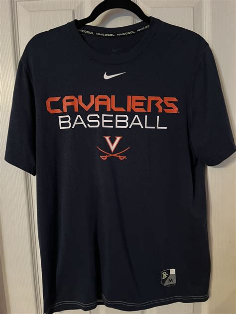 Nike UVA University Of Virginia BASEBALL Dri-Fit Shirt M | eBay