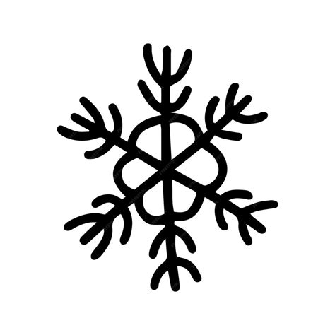 Illustration de flocon de neige doodle dessinés à la main Doodle simple ...