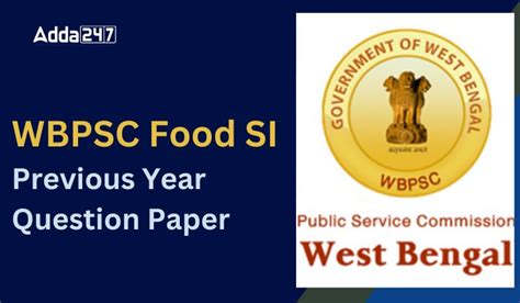 WBPSC Food SI Previous Year Question Papers, Download PDF