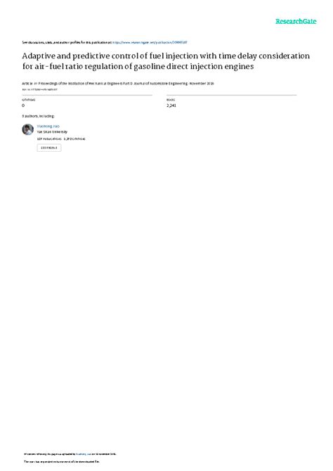 Adaptive and predictive control of fuel injection - See discussions ...