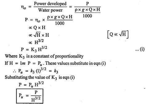 Unit Quantities - Formula, Calculation, Solved Example Problems | Turbines