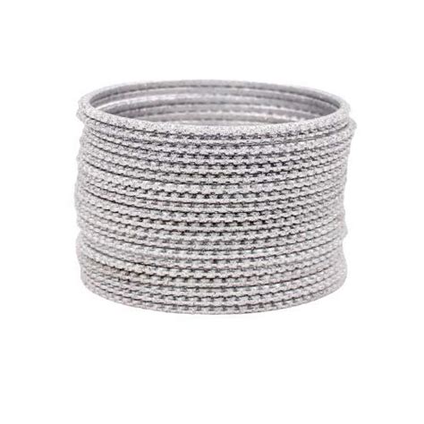 Buy Leshya Set of 24 Zardozi Bangles with Glitter and Lehar Shape ...