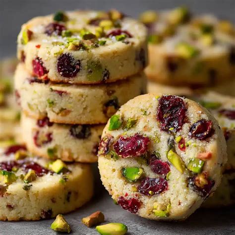 Cranberry Pistachio Shortbread Cookies Recipe