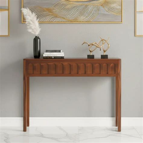 Taksha Solid Wood Console Table (Teak) – DZYN Furnitures
