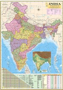 (Pack of 2) INDIA & WORLD Political Map (Both Map Size 100x70 ...