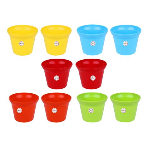 Kraft Seeds Plastic Gardening Pot, Multicolour, 10 Pieces : Amazon.in ...
