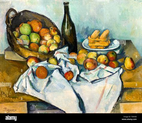 Paul Cézanne, The Basket of Apples, Post-Impressionist still life ...
