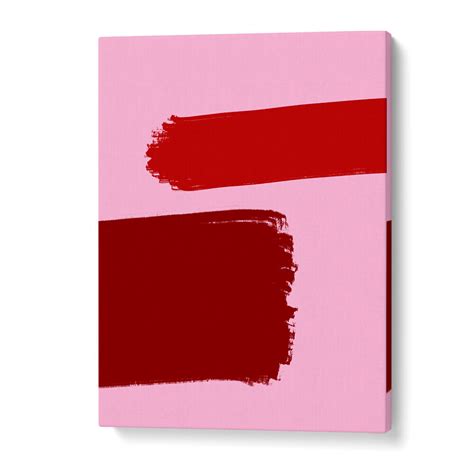 Crimson Strokes Abstract Paintings Wall Art – Asianmonk