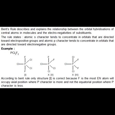According to Bents rule, for p-block elements, the correct combination ...