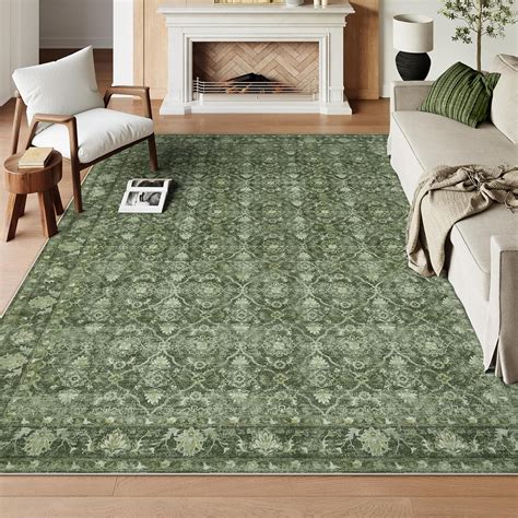Amazon.com: Hedlive Vintage Green Area Rug 8x10 for Living Room ...