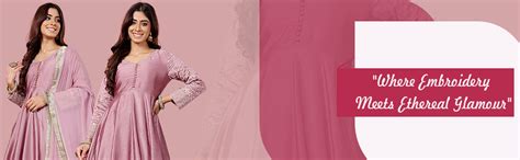 Buy Varanga Women Mauve V Neck Embroidered Kurta with Tonal Sequence ...