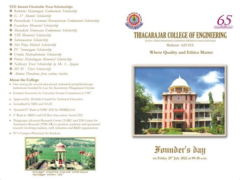 Founder's Day celebrations | Thiagarajar College of Engineering
