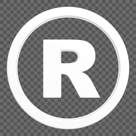 White registered trademark png symbol 3D