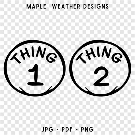 Thing One Printable Logo Thing 1 Thing 2 Bookmark Dr. Seuss Craft