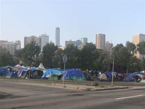 Does anyone know what's up with this tent-city in the river valley? : r ...