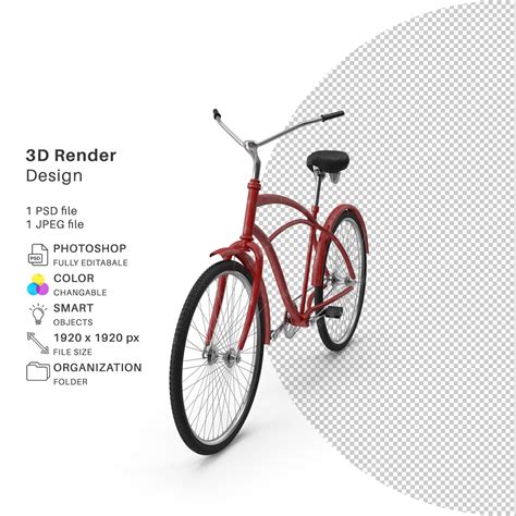 Premium PSD | Bicycle 3d modeling psd file realistic bicycle