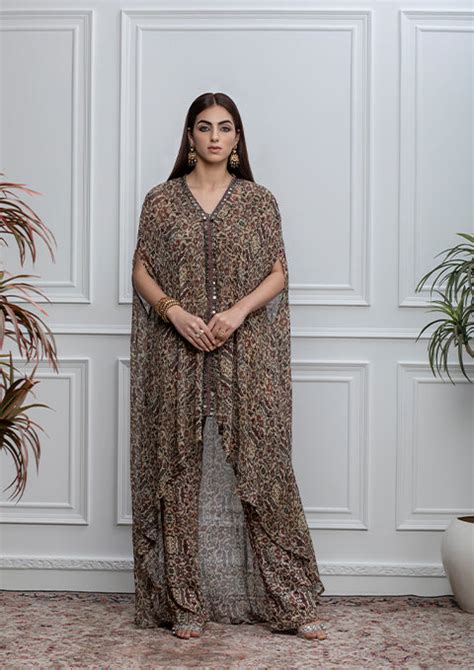 BEIGE GREEN PRINTED PANT SET – Ridhima Bhasin