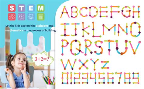 Premium 64 Magnetic Building Stick For Kids Early Learning & Developme ...