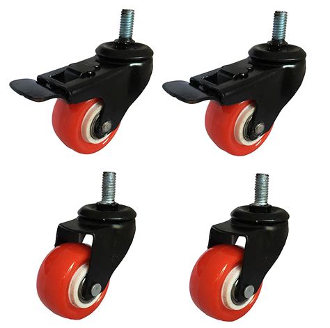 A to Z Caster Wheels 2" with 360 Degree / 2 with Brakes & 2 Without ...