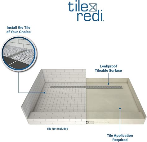 Buy Tile Redi RT4872B-PVC-MB Redi Trench Shower Pan, Matte Black Online ...