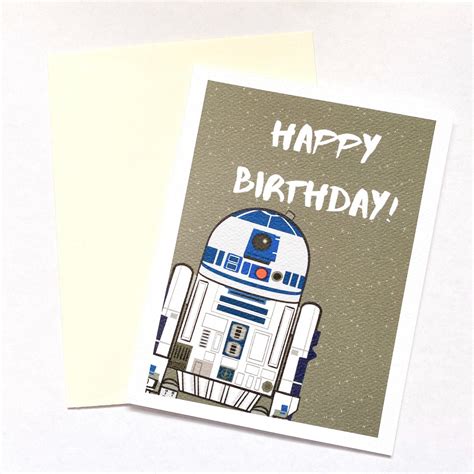 Star Wars Greeting Card | R2D2 Birthday Card | Thinking of You | Blank ...