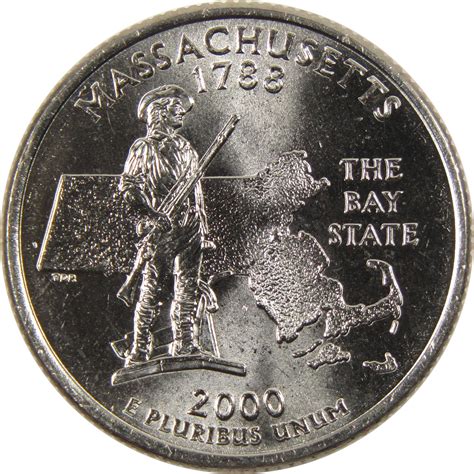 2000 D Massachusetts State Quarter BU Uncirculated Clad 25c Coin