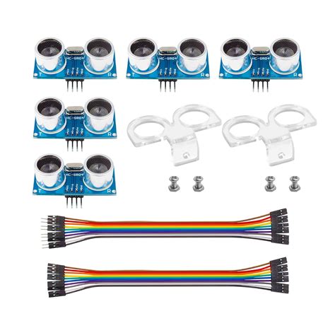 Electronic Spices Combo of Ultrasonic Module HC-SR04 1pcs with Mounting ...