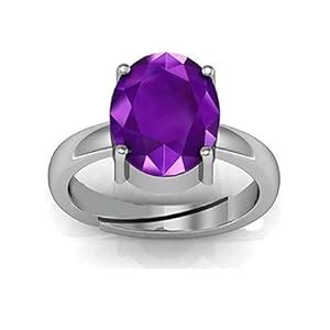 TODANI JEMS 5.25 Ratti Amethyst Purple Crystal Stone Silver with Metal ...