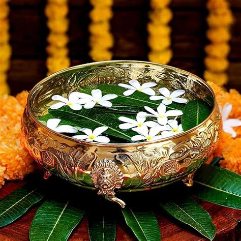 Buy BEHOMA Ethnic Carved Elephant Design 12 Inches Brass Urli Decor ...