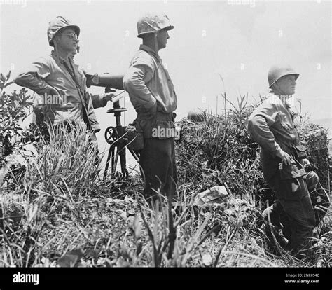 Lt. General Simon Bolivar Buckner, extreme right, commanding general ...