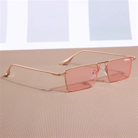 Buy Rebel Edition Gold Pink Rectangle Sunglasses - Luxurious Style and ...