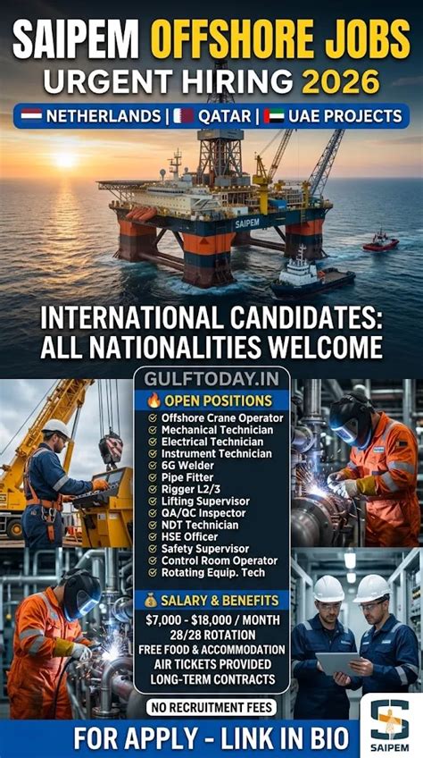 Saipem-Offshore-Jobs-Hiring-UAE-Qatar-Netherlands-2026 - GULF TODAY JOBS