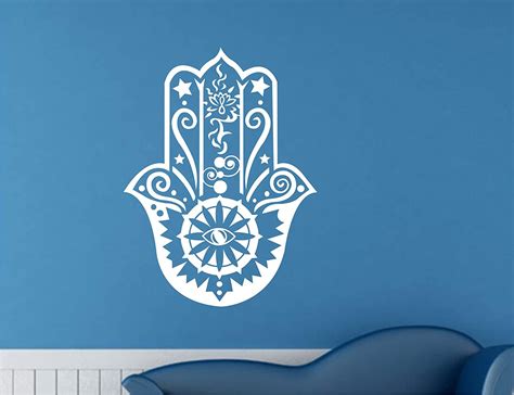 Hamsa Hand Blessing White Wall Decal and Sticker Size(44 * 59) Cm ...